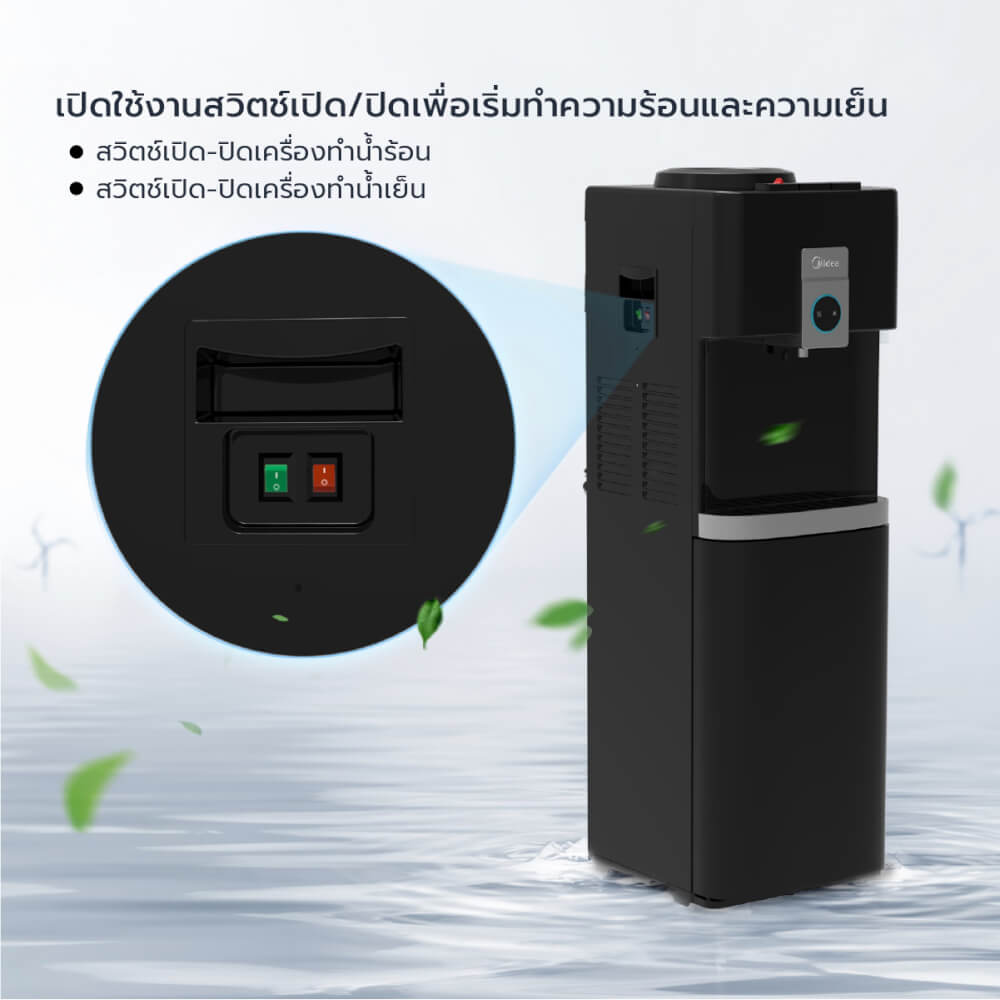 ตู้กดน้ำดื่ม Midea รุ่น YL2037S-W ( ระบบก๊อกเดียว 3 อุณหภูมิ )_3